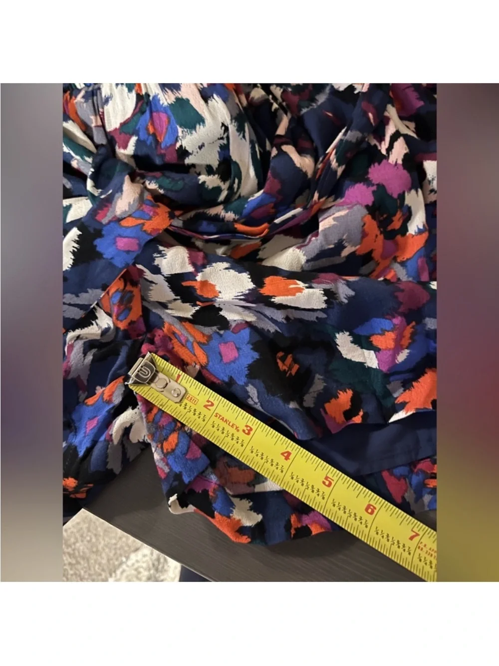 Evereve Multicolor Abstract Floral V-Neck Hadley Romper Tie Waist M long sleeve